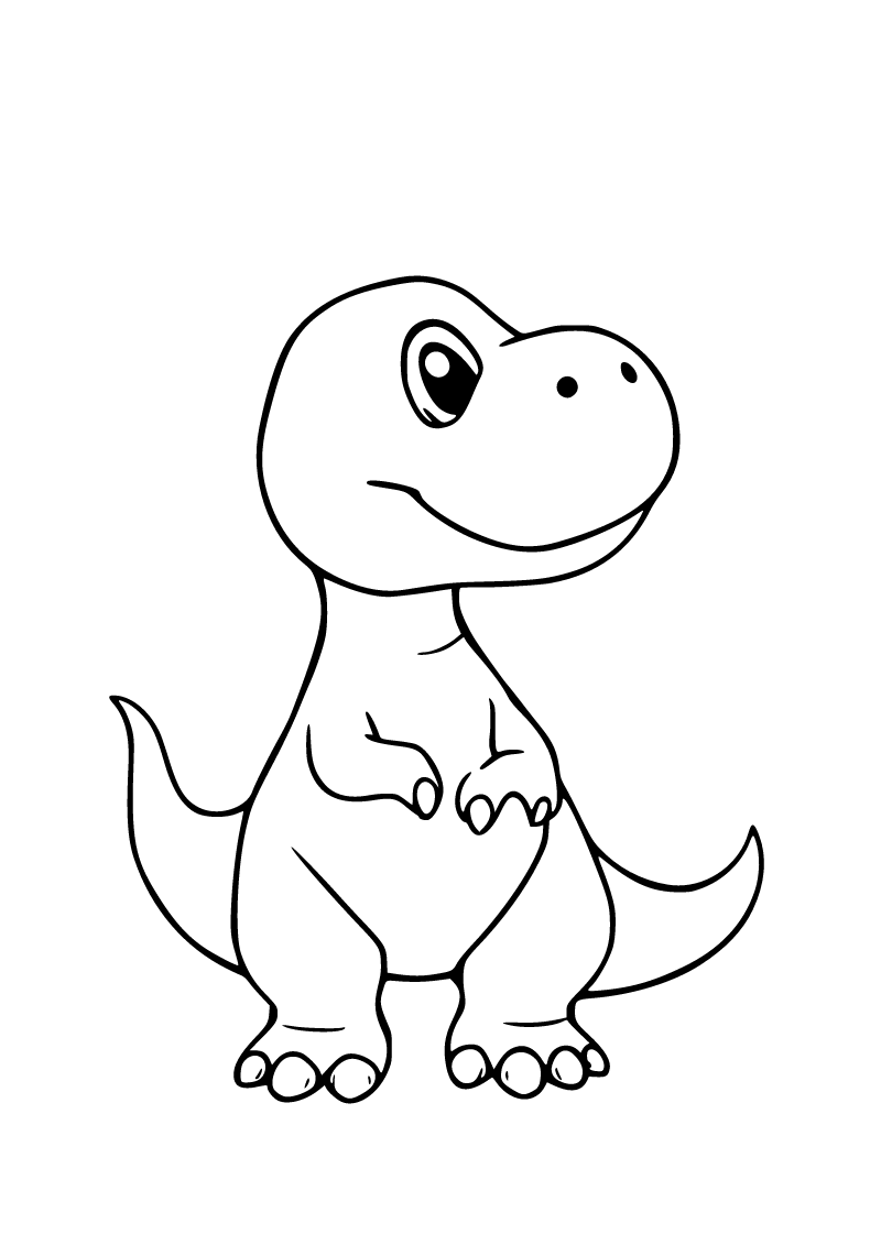 Bebek T-Rex boyama sayfası