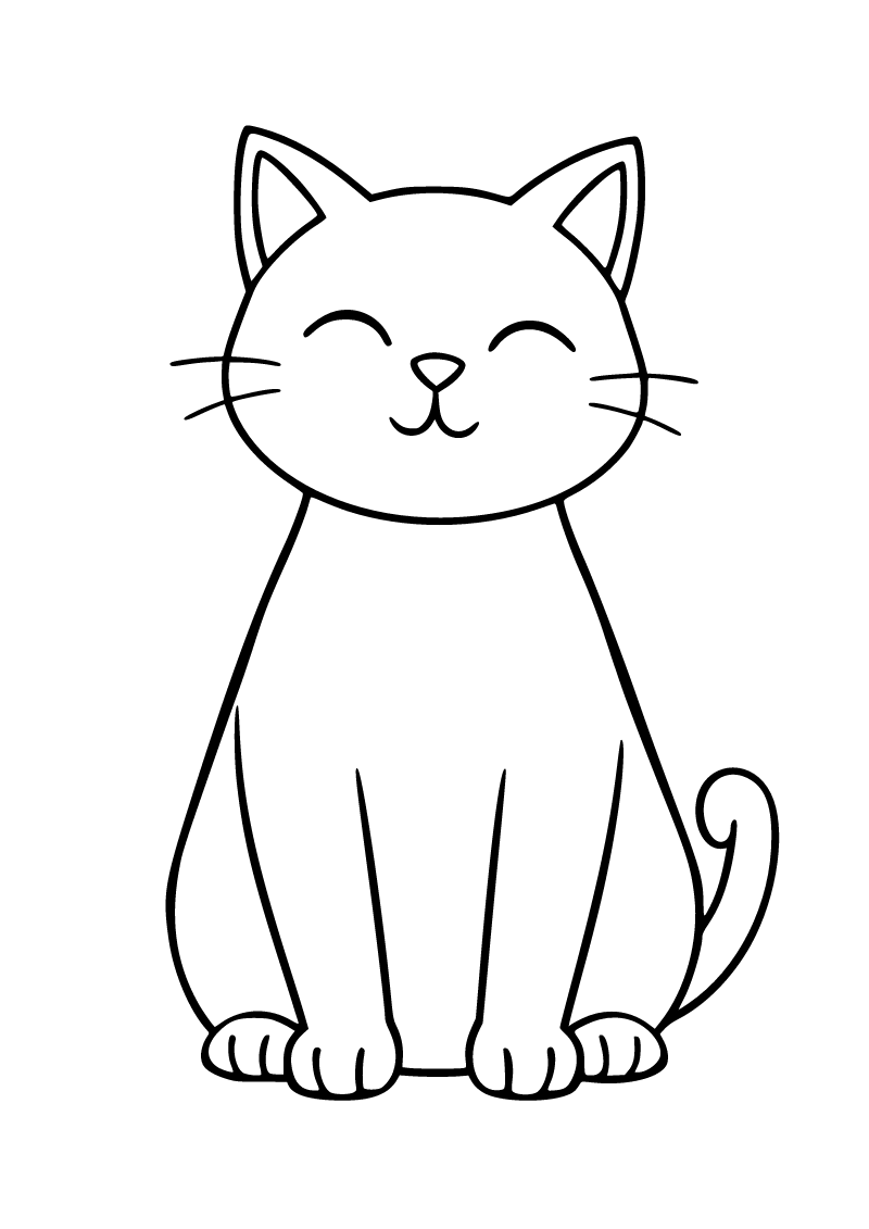 Kedi boyama sayfası