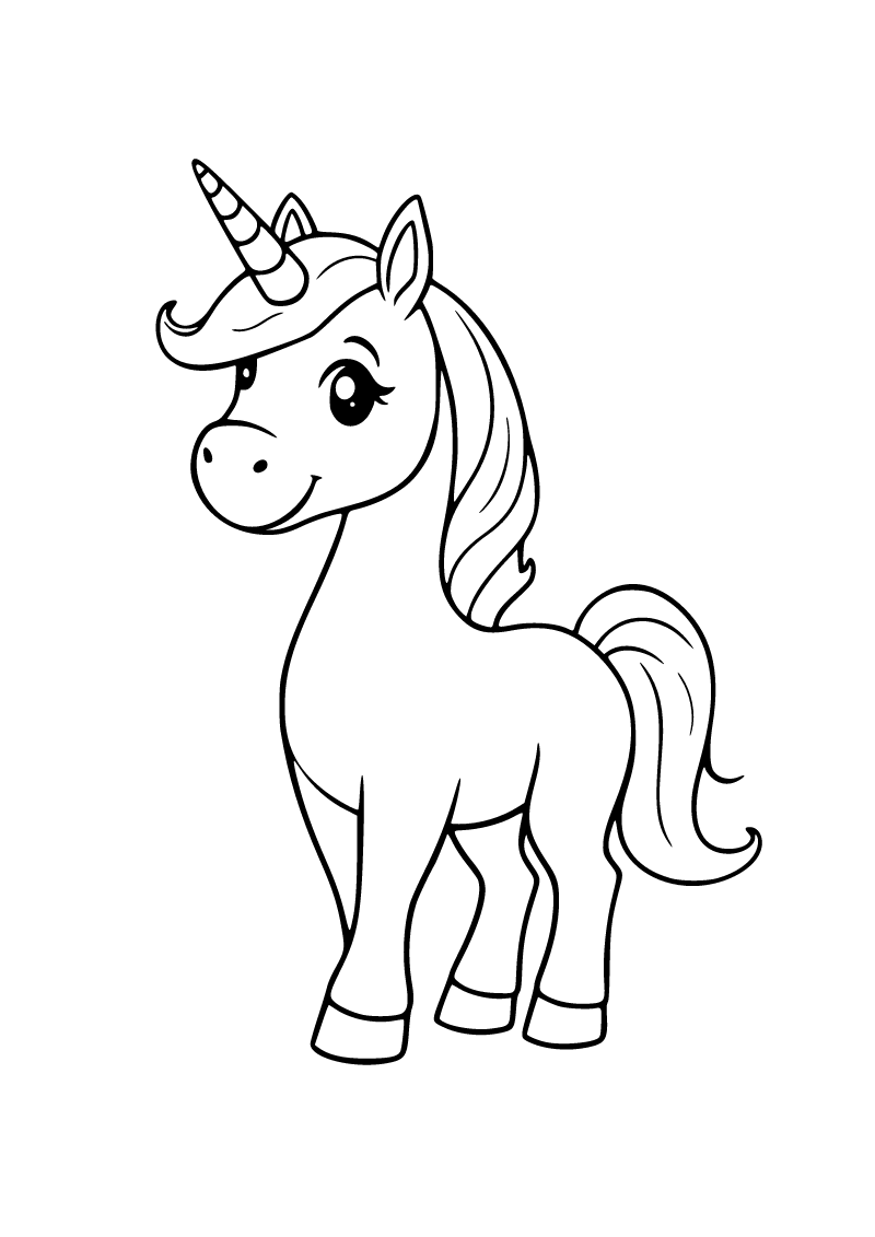 Unicorn boyama sayfası