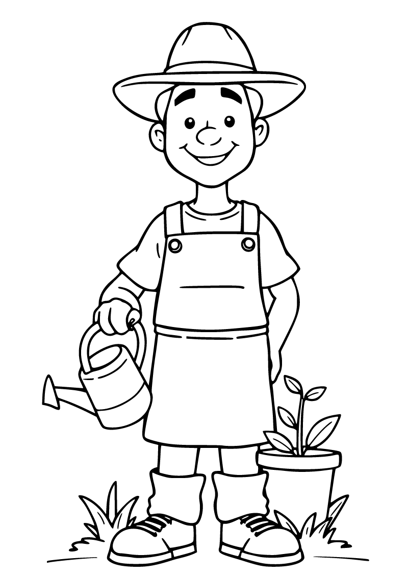 Bahçıvan boyama sayfası