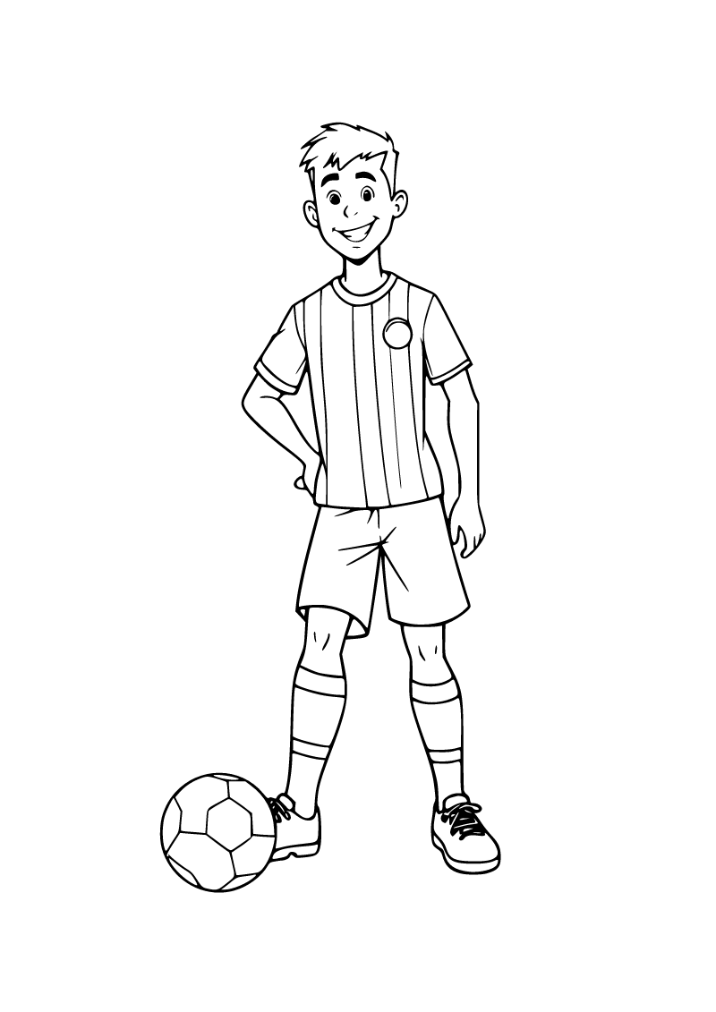 Futbolcu boyama sayfası