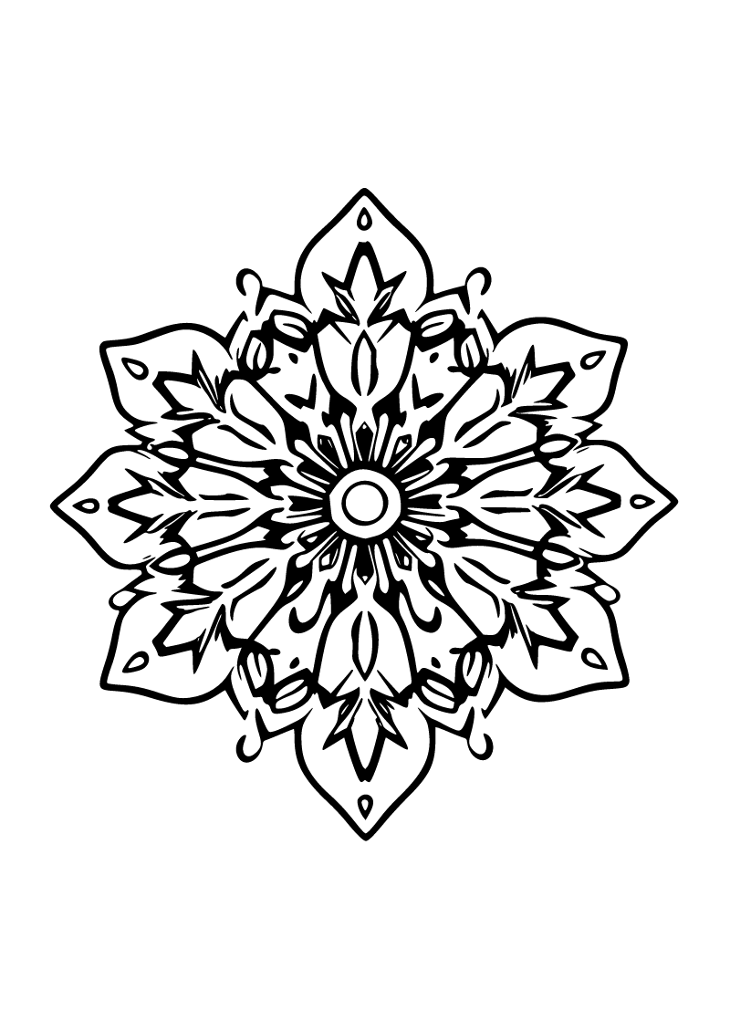 Kar tanesi desenleri boyama sayfası