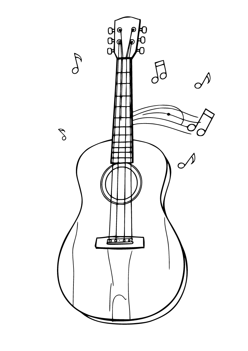 Akustik gitar boyama sayfası